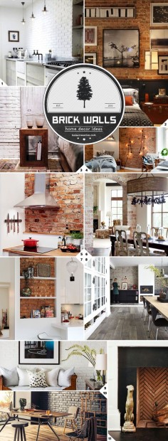 Design ideas and tips for adding rustic charm to a room by including an exposed brick wall