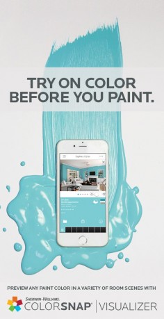 Get a splash of colorful inspiration directly from Pinterest. ColorSnap® Visualizer for iPhone or Android lets you select any hue from any Pin and turn it into your next wall color—all in a snap. Download the app today.