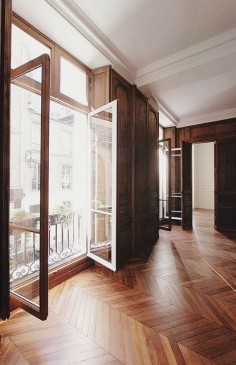 Herringbone wood floors