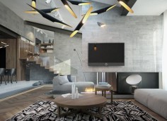 Homes With Inspiring Wall Treatments And Designer Lighting