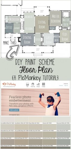 It's easy to create a floor plan layout of paint colors for your home. Use this method when planning a renovation or doing simple updates to test out paint colors you think you like, and to get an idea of how well colors go together, which room to use a color in, etc. It's easy to paint your home digitally and I'm showing you how!