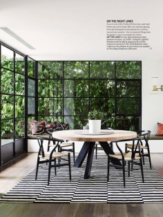 Living Etc magazine. Fabulous corner windows. And the greenery in garden background.
