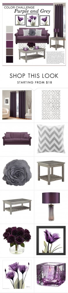 "Purple and Grey Living Room" by lalalaballa22 ❤ liked on Polyvore featuring interior, interiors, interior design, home, home decor, interior decorating, Portfolio, Intelligent Design, Saro and Signature Design by Ashley