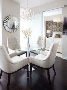 The color scheme is Perfect! I have a small dining area so that round table would fit very nicely!