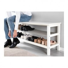 TJUSIG Bench with shoe storage - white - IKEA