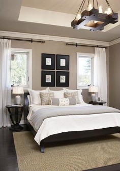 Wall color with white trim (Sanderling by Sherwin Williams) #homedecorating #homedecor #bedroom