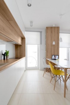 white and timber kitchen. 081architects