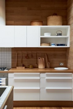 white + wood kitchen