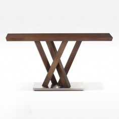 WOODEN CONSOLE TABKE } Obliq Rectangular Wood Console Table|  #consoletableideas #modernconsole