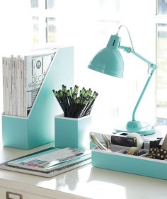 you'll have the best dressed desk with these accessories! (kind of reminds us of Tiffany blue!)